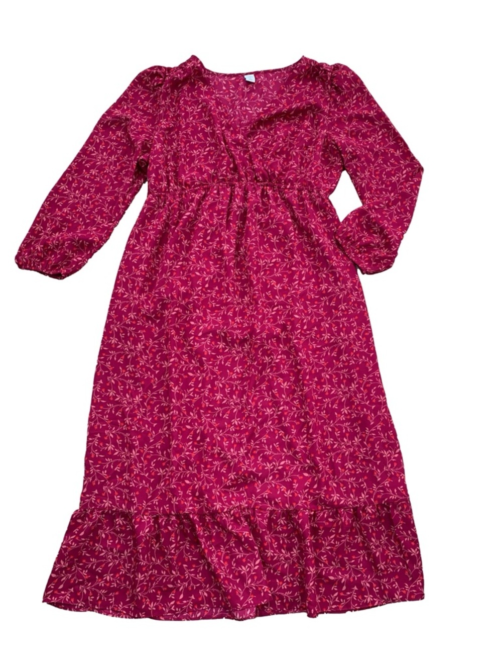 Old Navy NWT Women’s Maternity Medium Pink Floral Waist Define Flowy Maxi Dress